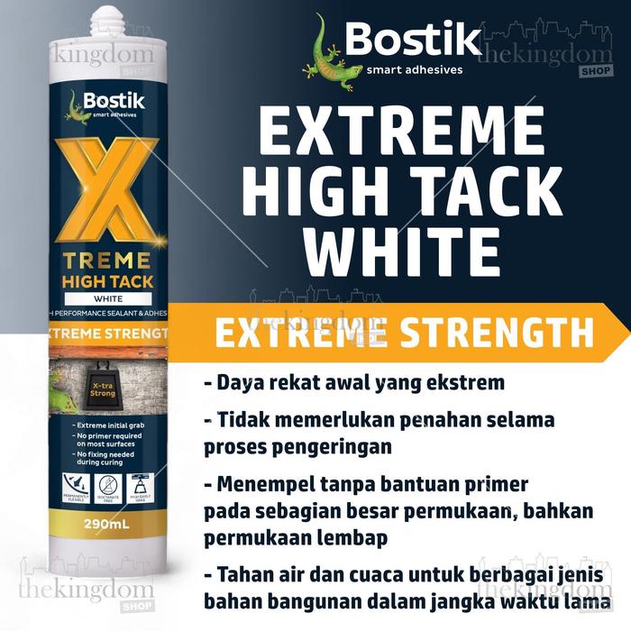

READY STOK BOSTIK XTREME HIGH TACK 290ML SEALANT & ADHESIVE EXTREME STRENGTH ELASTIC WHITE LEM