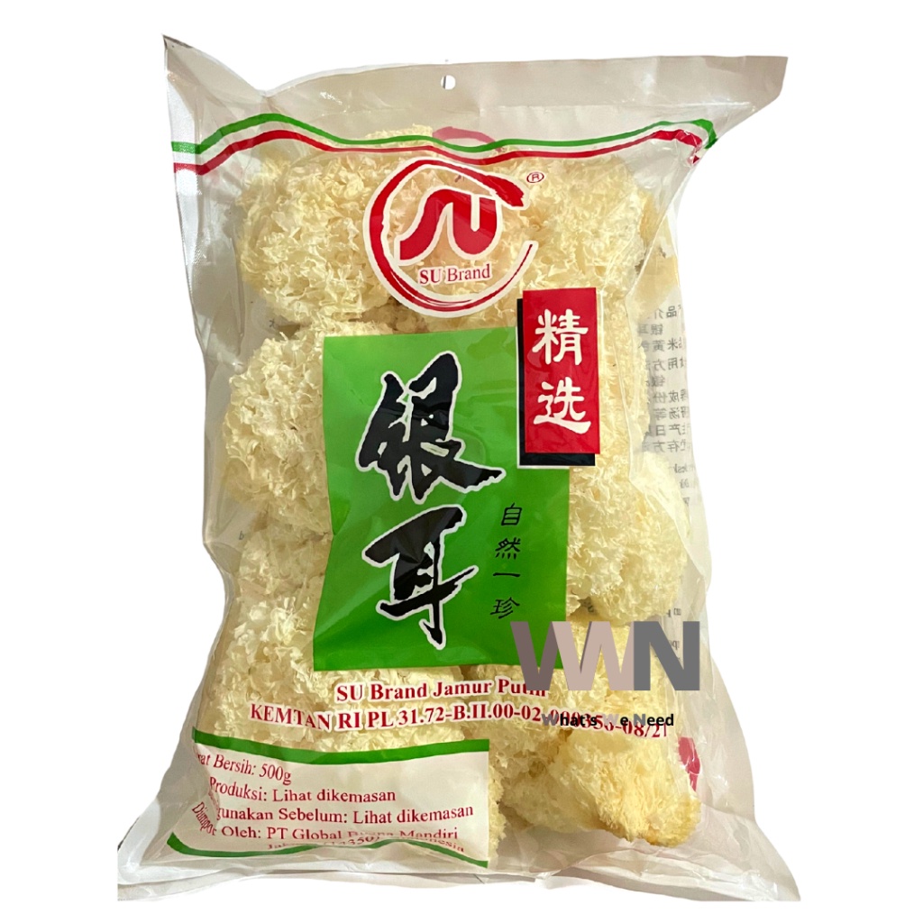 

SU Brand Jamur Putih / White Fungus / Jamur Salju / Pek Bok Ni - 500gr