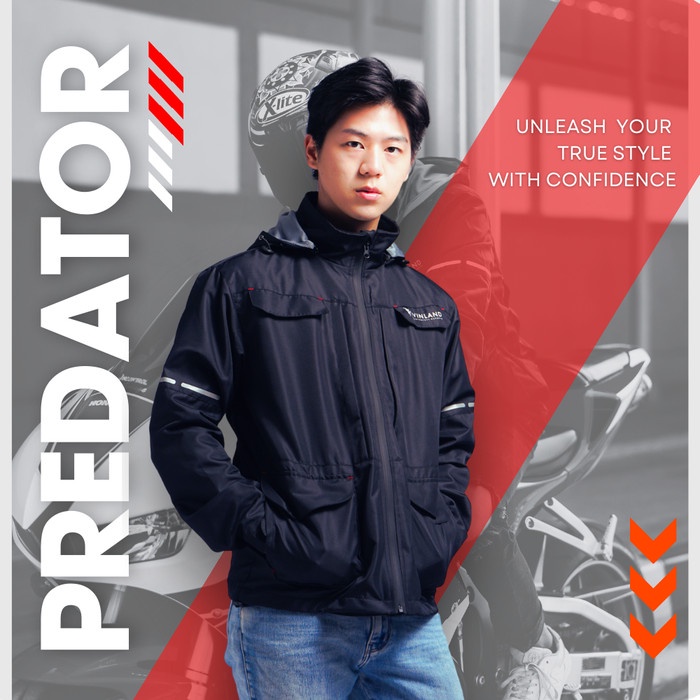 JAYAmart- Jaket Motor Pria Tebal Waterproof VINLAND PREDATOR