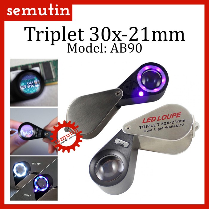 

ATKJaya- Triplet 30x-21mm AB90 / LED Loupe / Lup Kaca Pembesar Lipat Perhiasan