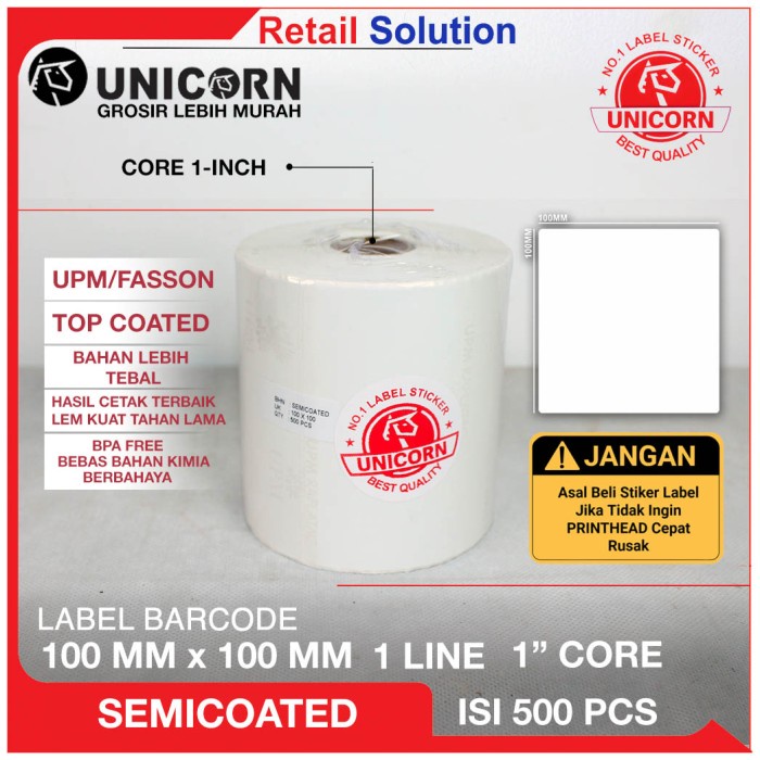 

ATKJaya- Stiker Label Resi Alamat 102x102 mm / 4x4 inch / 102x102mm - Semicoat