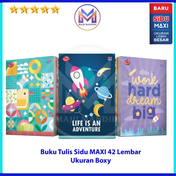 

ATKJaya- Buku Tulis Sidu Maxi 42 Lembar / Boxy Besar 1 Pack Isi 5 Buku