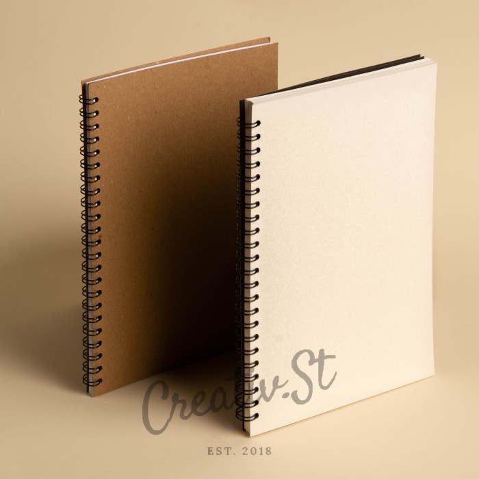 

ATKJaya- [Tulis.Id] Basic Bamboo Paper Kraft Spiral Notebook A5 100 GSM Blank G