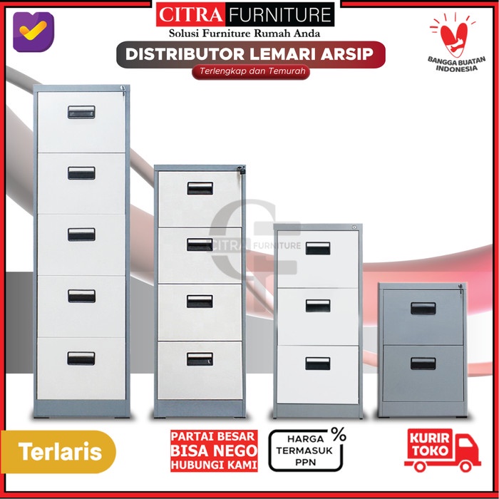 

ATKJaya- Filling Cabinet 4 Laci Drawer Besi 2 Laci 3 Laci 5 Laci Kabinet