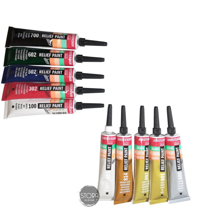 

ATKJaya- AMSTERDAM Glass Relief Paint / Cat Kaca Tube - 20 ml