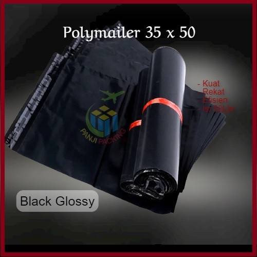 

ATKJaya- Polymailer uk. 35x50 Plastik Amplop Hitam Packing Online Polimailer