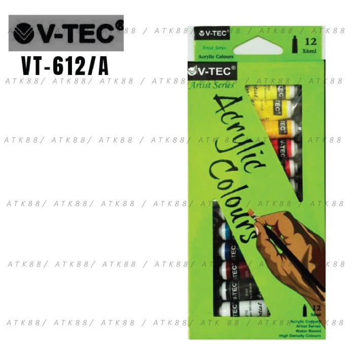 

ATKJaya- V-TEC ACRYLIC SET 12 WARNA 12 ML TUBE CAT AKRILIK ACRYLIC VTEC