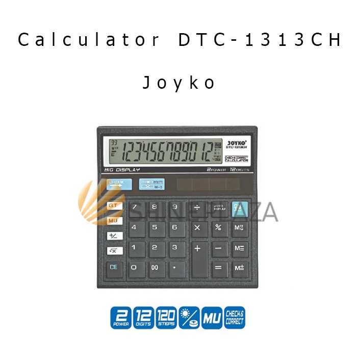

ATKJaya- Calculator Pasar Joyko DTC-1313CH - Kalkulator 12 Digits Check Correct