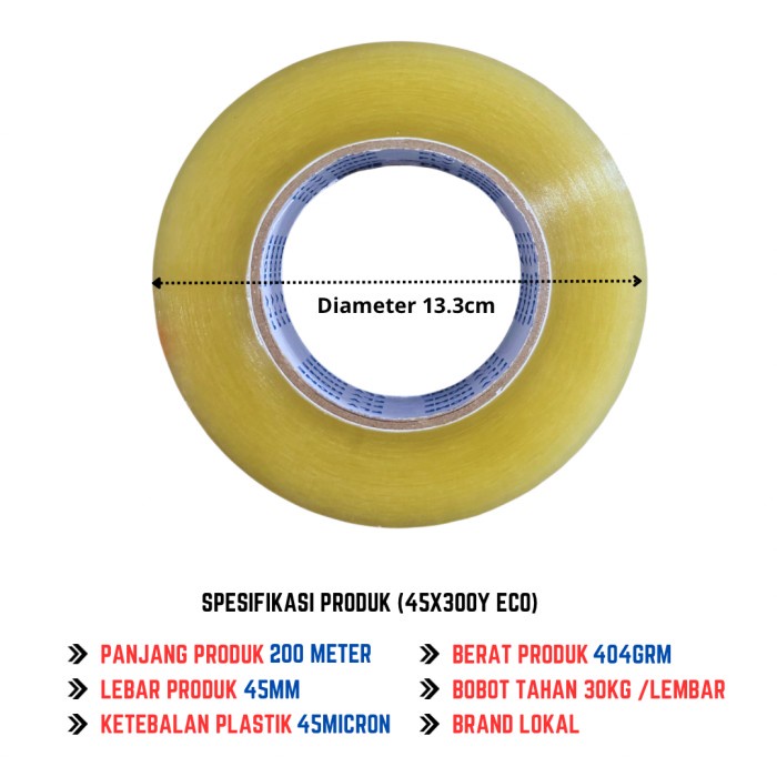 

ATKJaya- FLYHOME Lakban bening 300yard 6 roll 45mm x 300yard jumbo 300 yard ECO