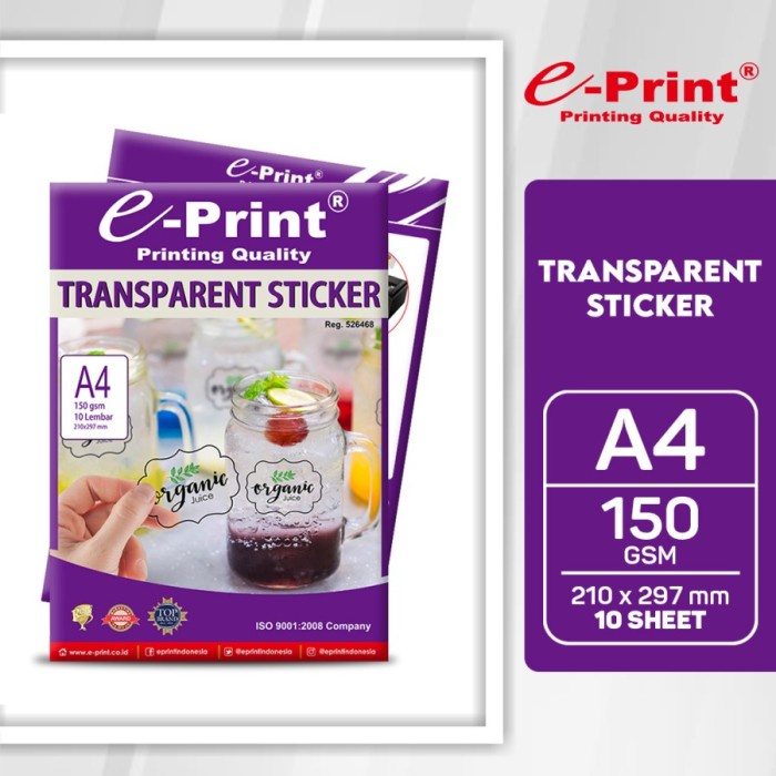 

ATKJaya- Sticker / Stiker Transparan Eprint A4