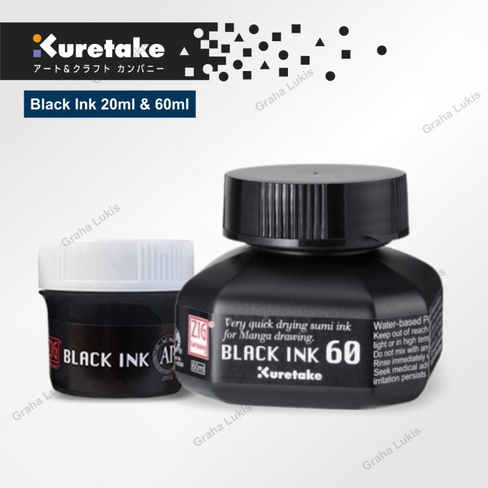

ATKJaya- Kuretake Ink - Black Ink for Manga Drawing
