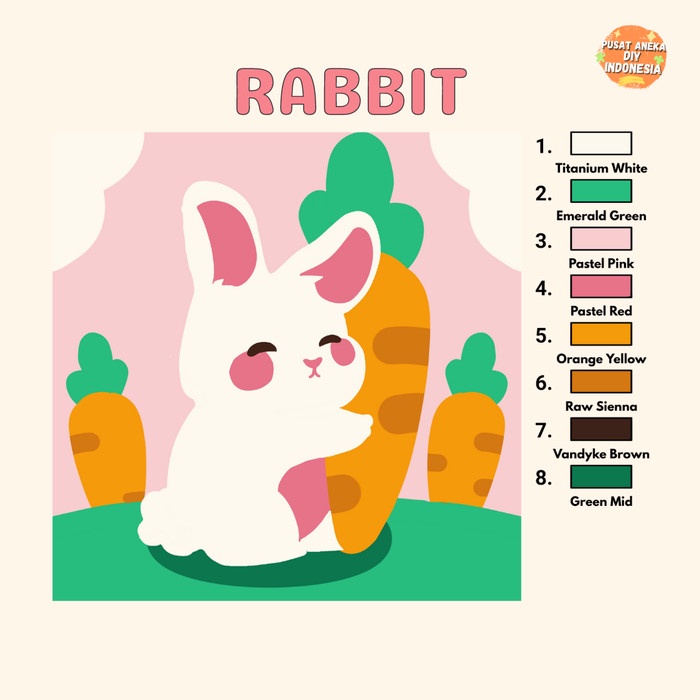 

ATKJaya- DIY Paint By Numbers Kit 1 Set Number Canvas Board Kanvas Lukis 20x20