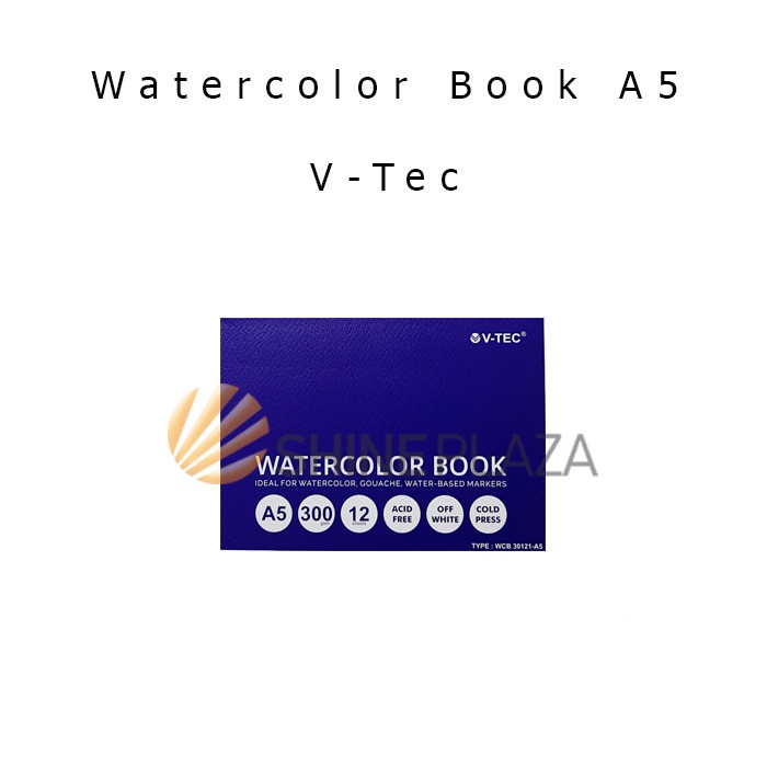 

ATKJaya- V-Tec Watercolor Book A5 300 Gsm - Buku Watercolor V-Tec A5