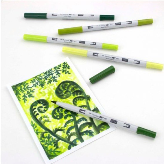 

TOMBOW ABT PRO ALCOHOL BASED ART MARKERS DUAL BRUSH PEN - GREEN TONES