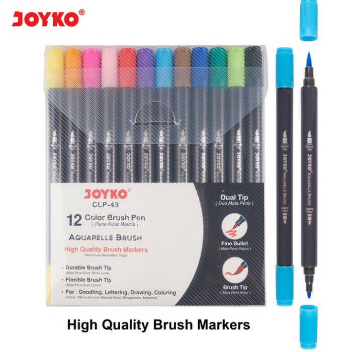 

CLP-43 COLOR BRUSH PEN AQUARELLE HIGH QUALITY BRUSH 12 COLOUR JOYKO