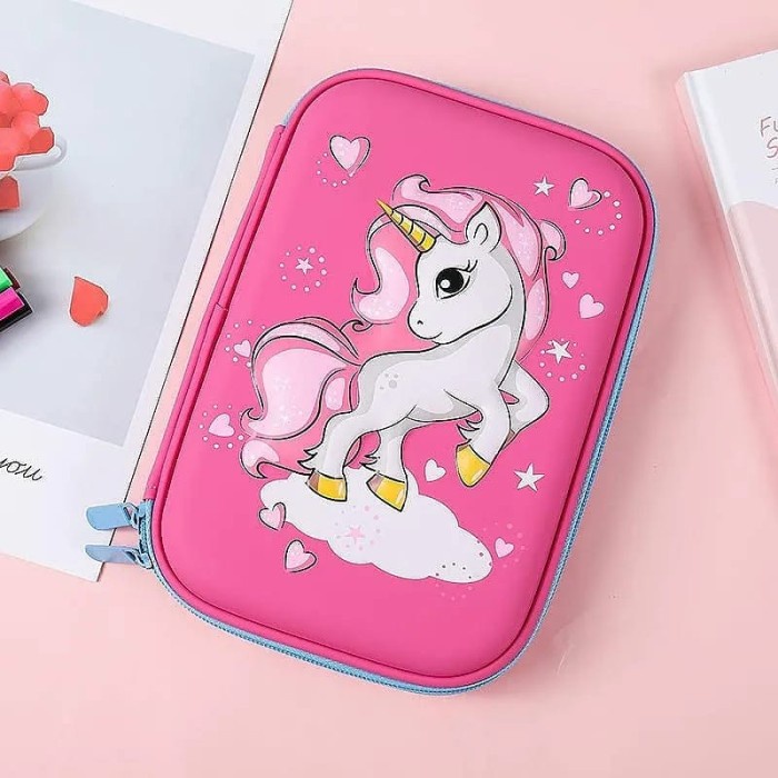 

[tmr] - Kotak Pensil Unicorn Tempat pensil 3D Hardtop Hadiah anak Perempuan