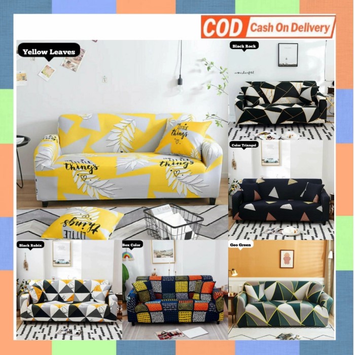 COVER SOFA 1 2 3 SEATER SARUNG SOFA MOTIF SARUNG SOFA ELASTIS