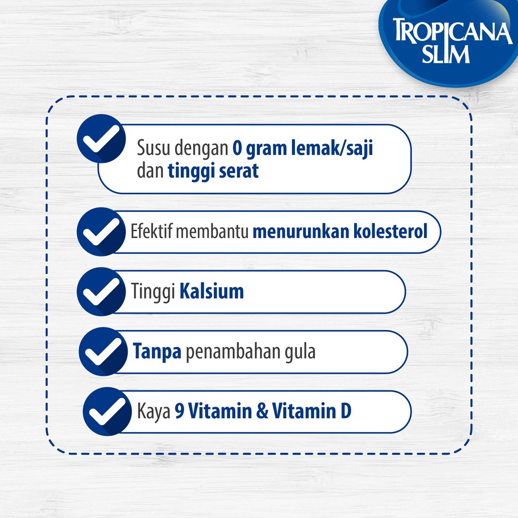 

Tropicana Slim Susu Skim Fiber Pro Plain 500gr - Bantu Turunkan Kolesterol