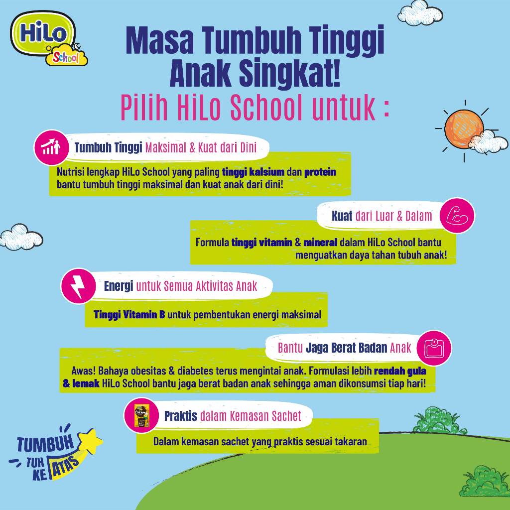 

Triple Pack - HiLo School Gusset Vanilla 10 Sachet - Susu Tinggi Kalsium Lebih Rendah Lemak