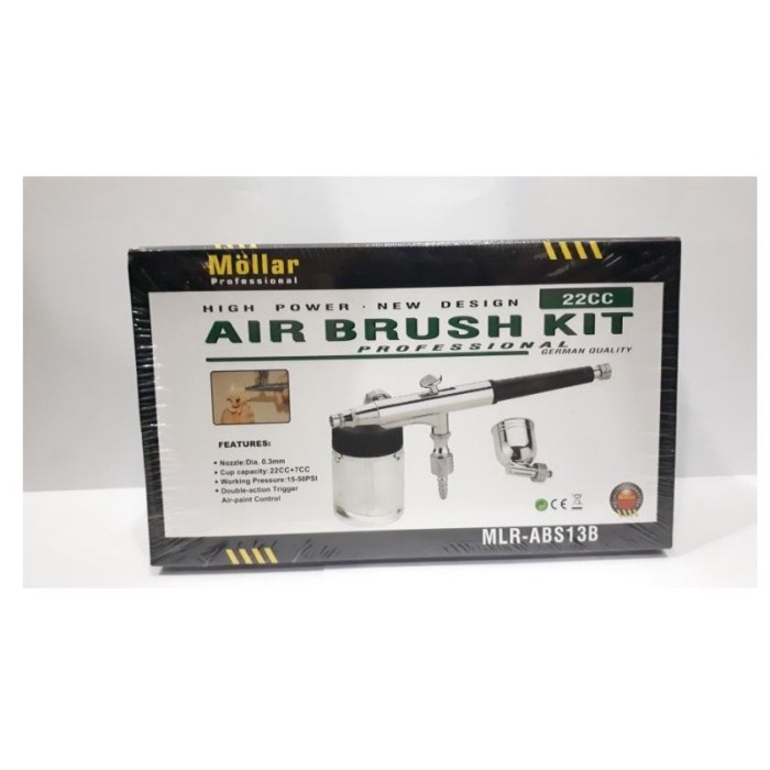 

MOLLAR ABS13B AIR BRUSH KIT 22CC DUAL CUP 0.3 MM - PEN PAINT SPRAY GUN