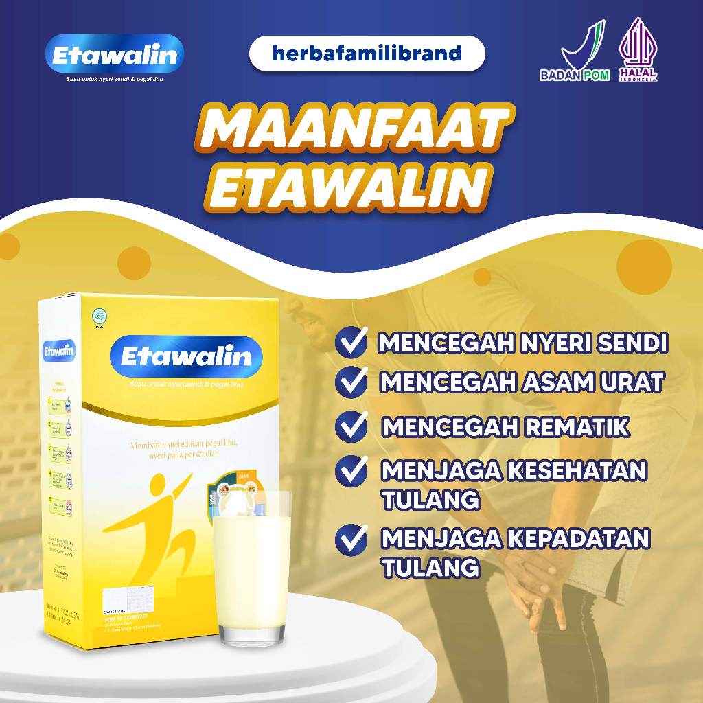 

Etawalin Original - Susu Etawa Bubuk Atasi Nyeri Pinggang Sendi Aman Alami Halal BPOM Isi 200 gr