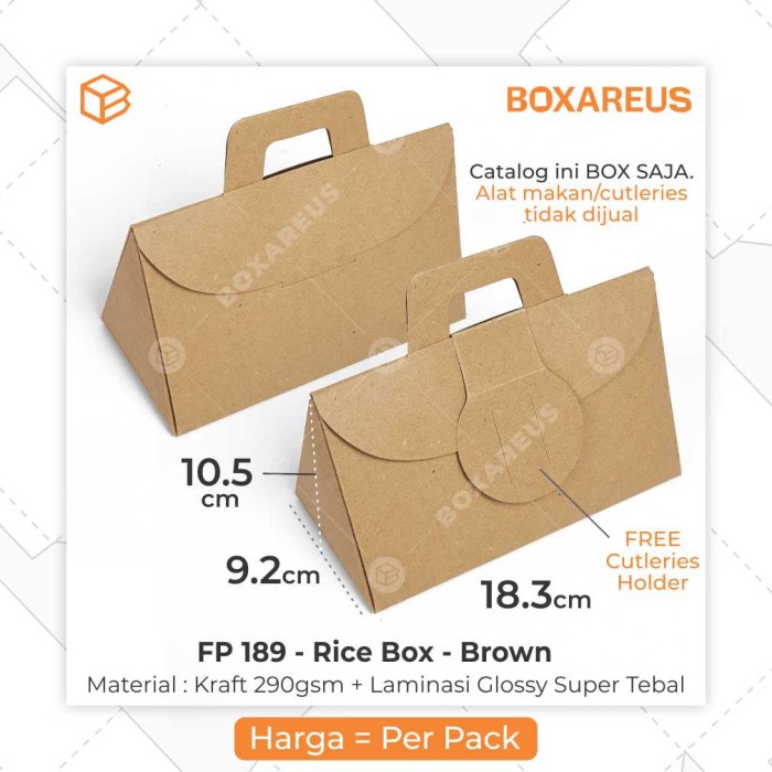 

SOUVEN- Rice Pack Bungkus Nasi Kemasan Kertas Makanan Lunch Box FP 189
