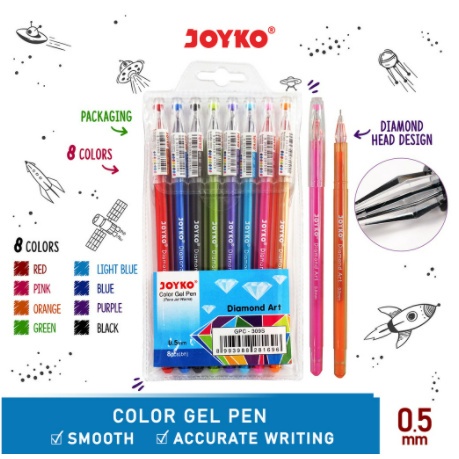 

IK! JOYKO PULPEN GEL PEN BALL PEN PENA KLIK WARNA WARNI LUCU PASTEL GPC-309S UNIK MURAH CETEK BOLPEN