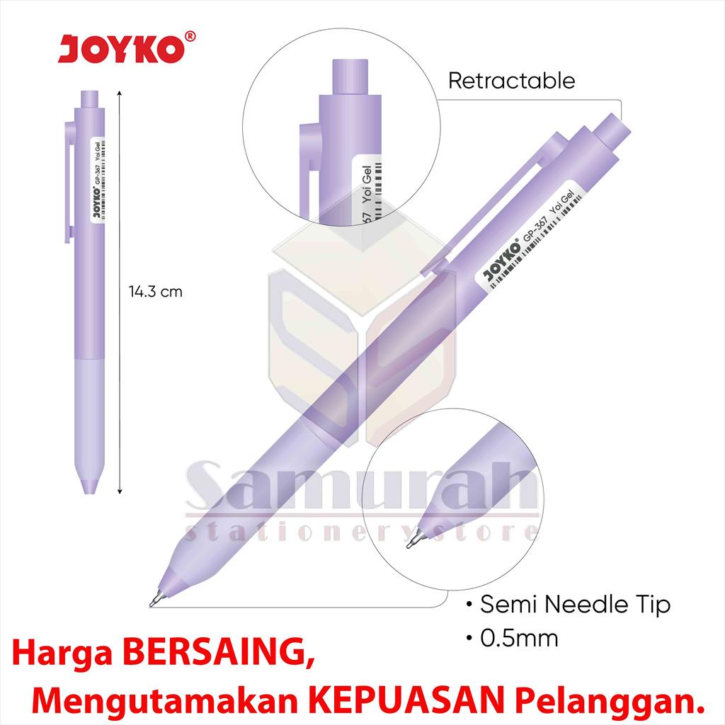 

IK! Gel Pen Joyko Yoi Gel GP 367 Case Pastel / Gelpen Yoi GP367 0.5 mm Cetek ( 5 Pcs ) Tinta Warna