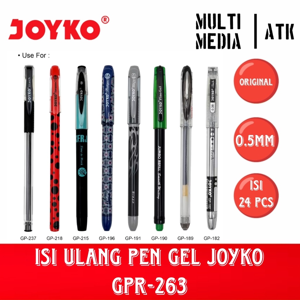 

IK! GEL PEN REFILL / ISI ULANG PEN JOYKO GPR-263 ISI 24 PCS 0.5mm