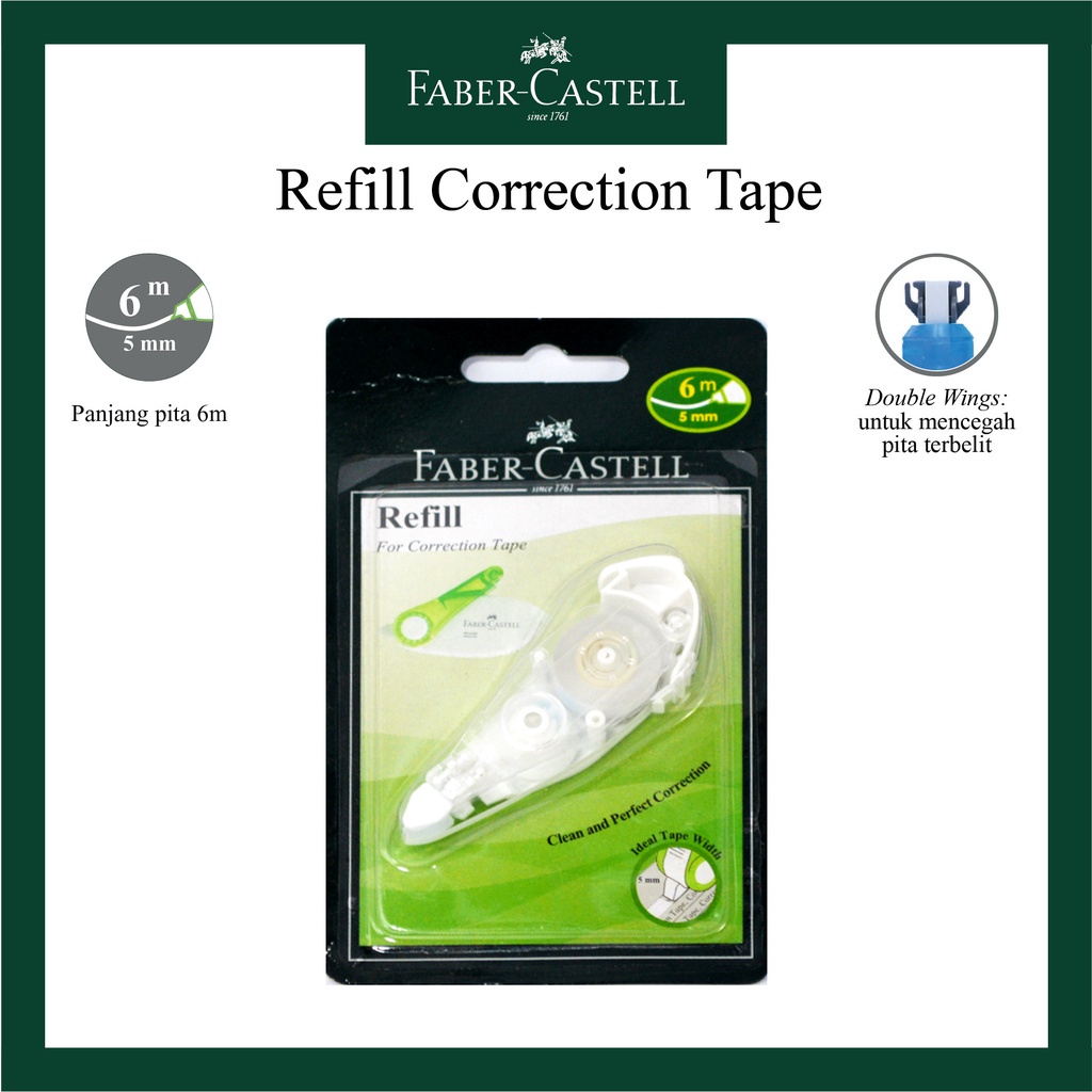 

IK! Refill Correction Tape Faber Castell Kode SR 506 / Isi Ulang Panjang 6 Meter / Tersedia Grosir