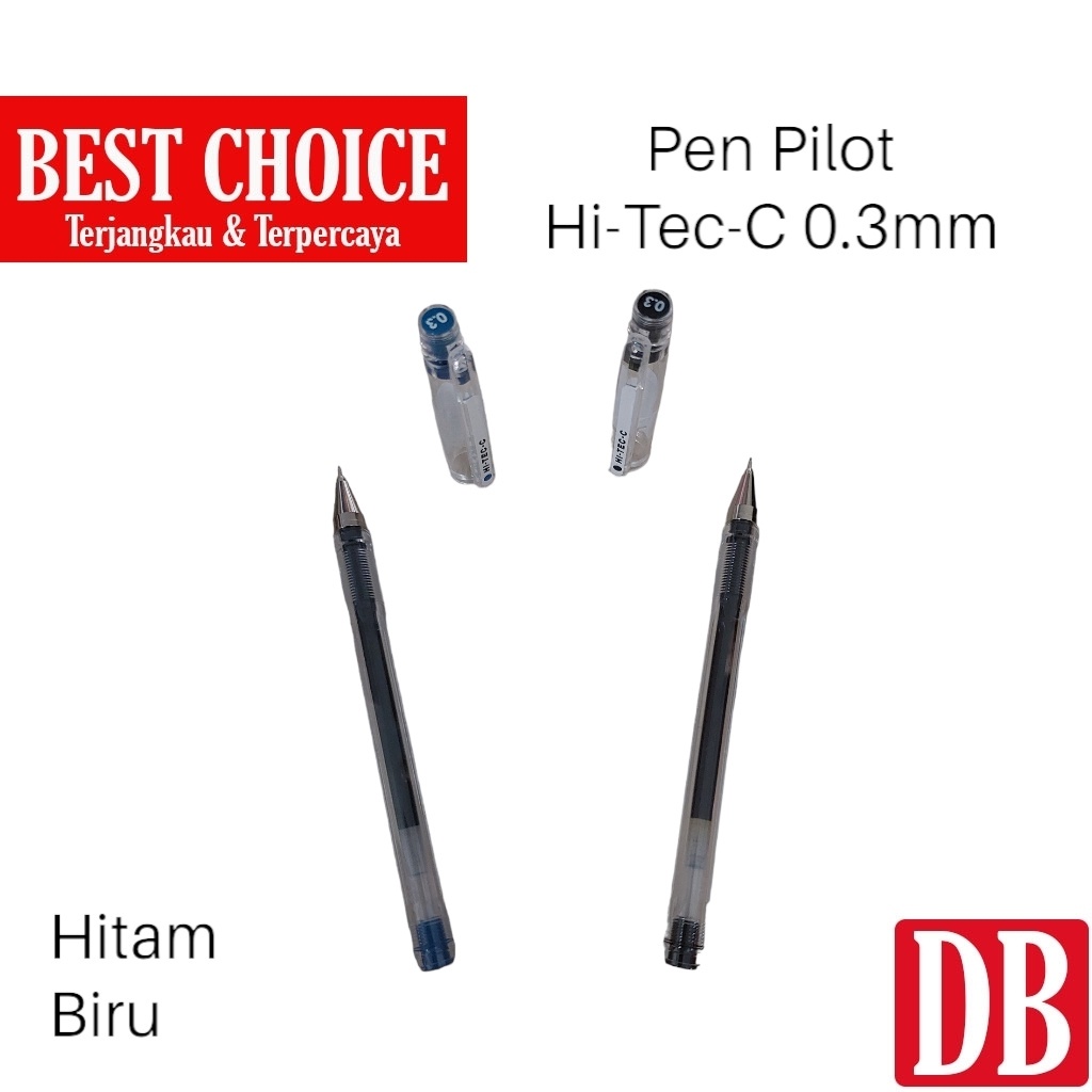

IK! Gel Pen / Pulpen Hi-Tec-C Pilot 0.3 mm Hitam/Biru