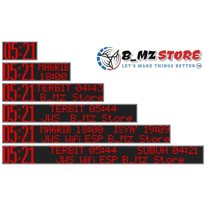 Terlaris Controller JWS (Jam Sholat) Wifi Murah ESP8266 Untuk 2 3 4 6 Panel P10