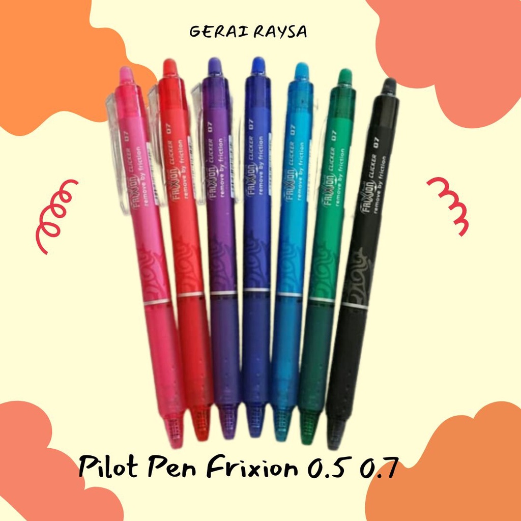

Pulpen Pilot Frixion 0.5 0.7 Warna Beragam Dihapus