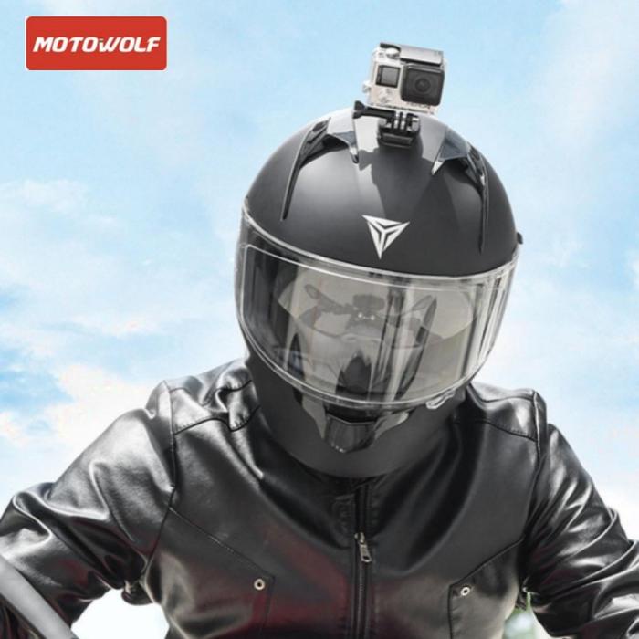 MOUNTING ACTION CAM HELM MOTOVLOG MOTOWOLF DUDUKAN KAMERA MOTO VLOG