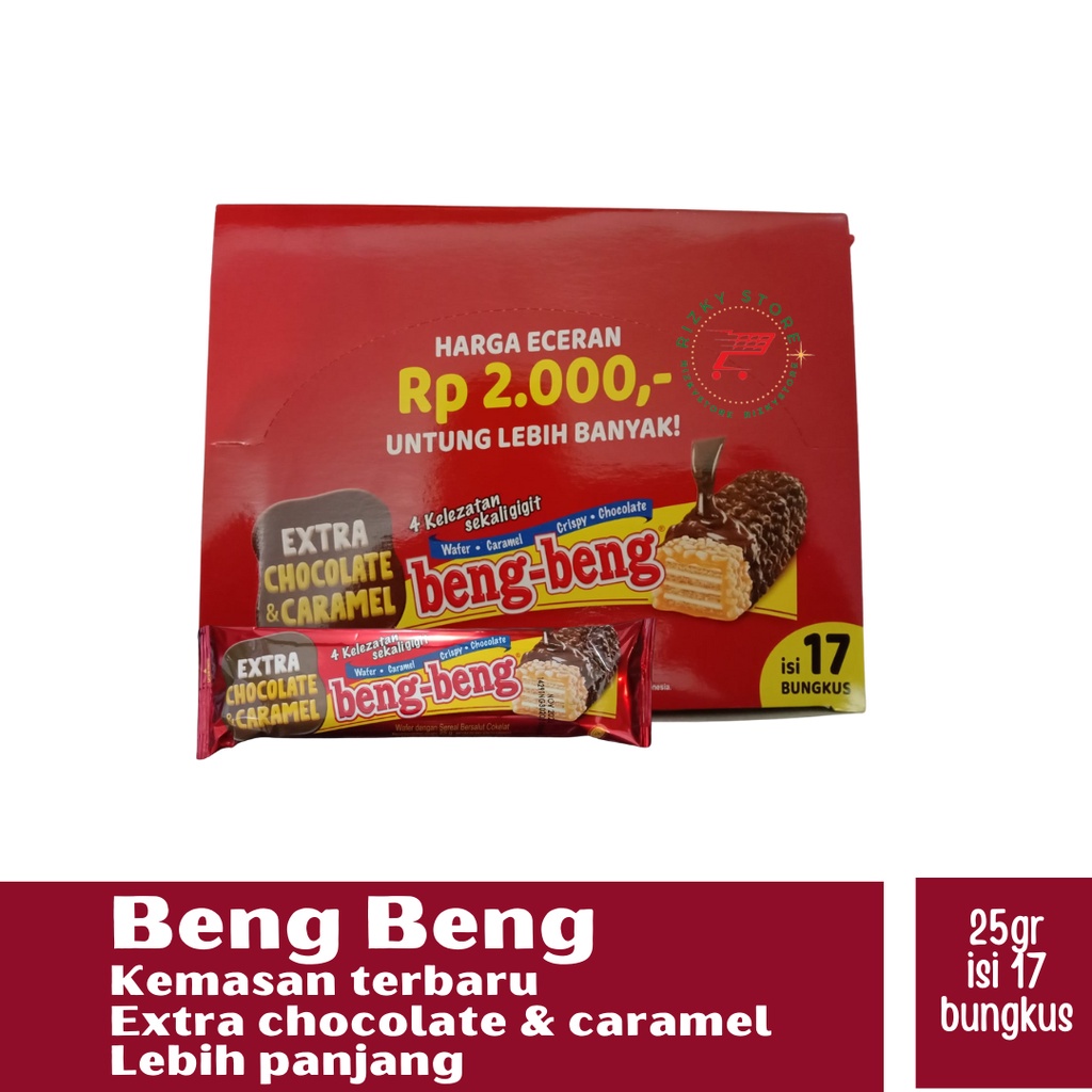 

HJ Beng Beng Coklat wafer kemasan terbaru 1 box isi 17 Pcs @25gram