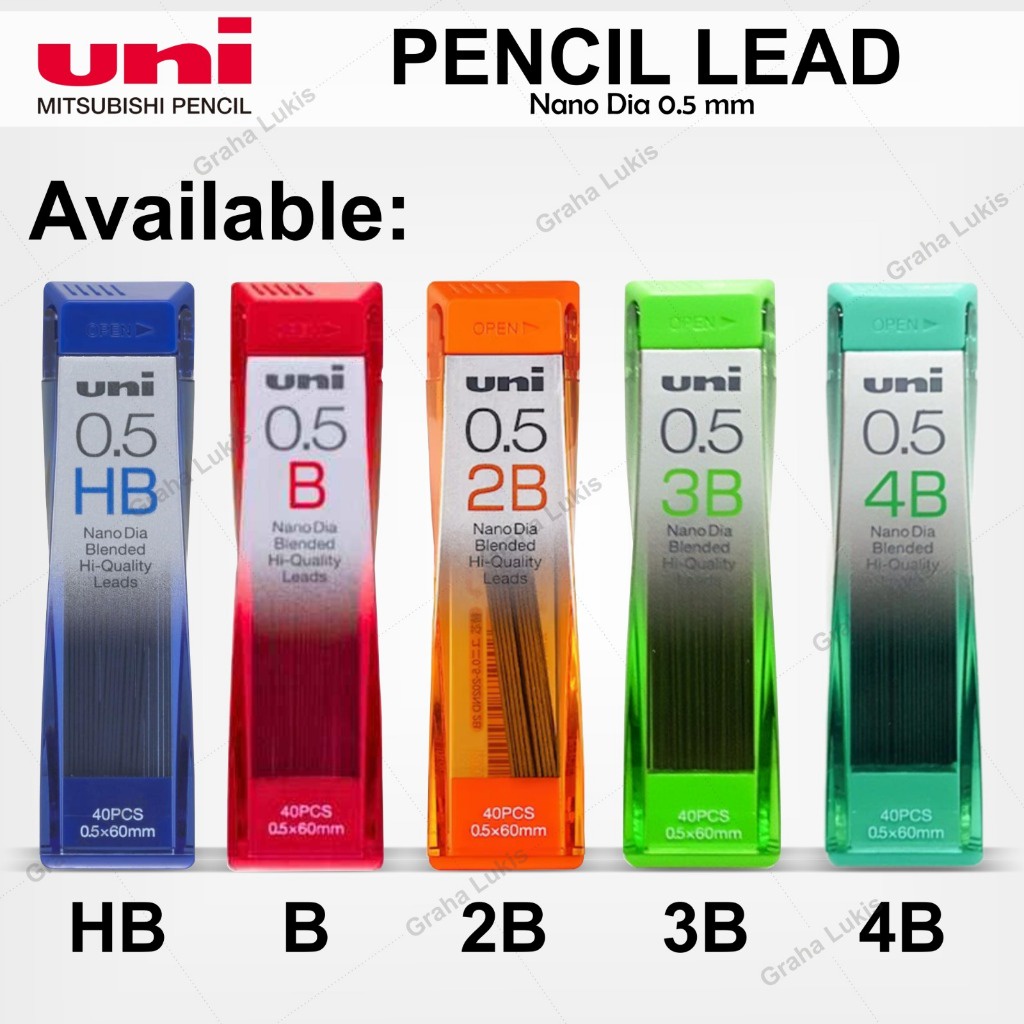 

Uni Nano Dia Pencil Lead 0.5 mm 3B / Isi Pensil Mekanik 3B - 0.5mm