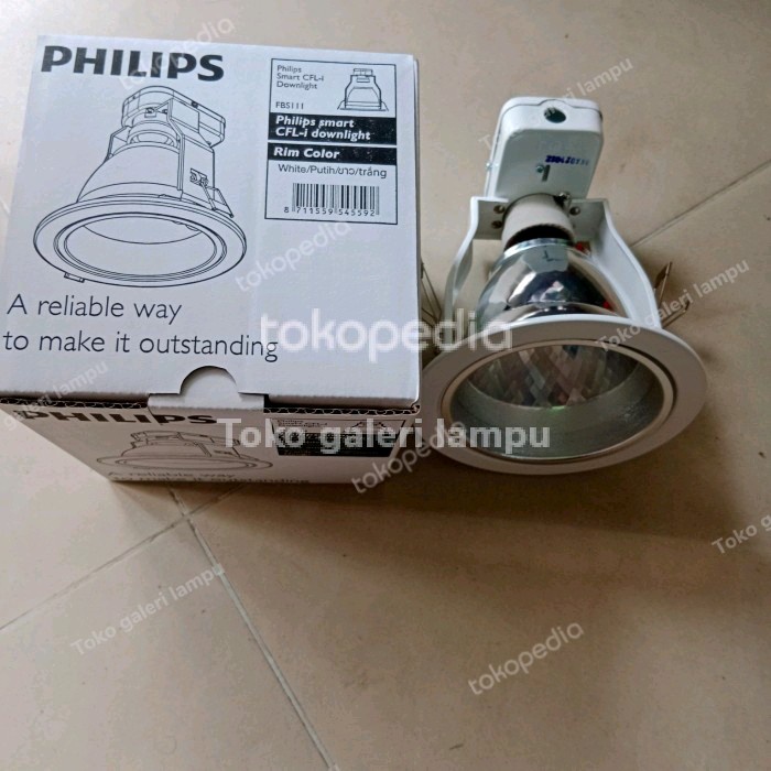 KAP DOWNLIGHT PHILIPS FBS 111 4 INCH 4" 4INCH FBS111 FITTING E27 PUTIH