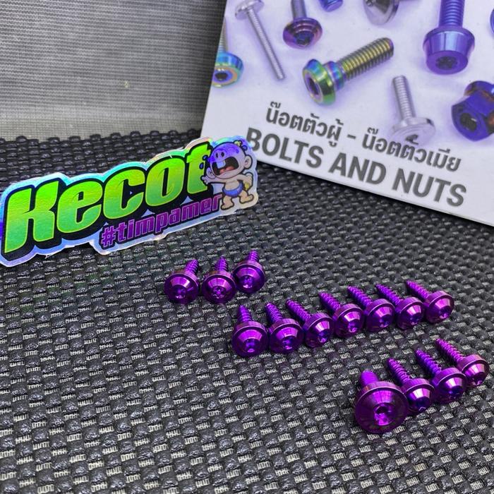 ready stok 1 set baut probolt body nmax isi 15 pcs baut bodi nmax titanium original