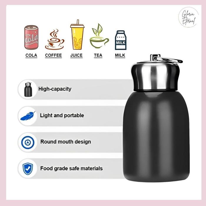 [Gla] Termos Minum Mini Stainless Steel 300ml / Thermos Kecil Tahan Air dan Panas SUS 304 / Botol