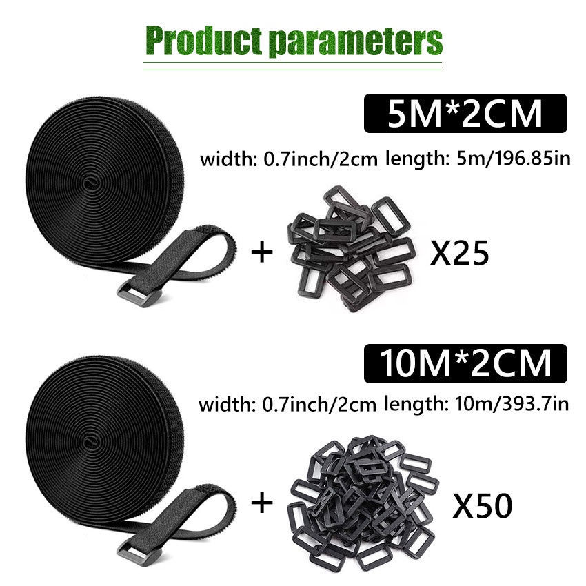 

5M/10M Hook&Loop Cable Tie / Pengikat Kabel Ties Hook&Loop Organizer / Nylon Fastener Strap Buckle