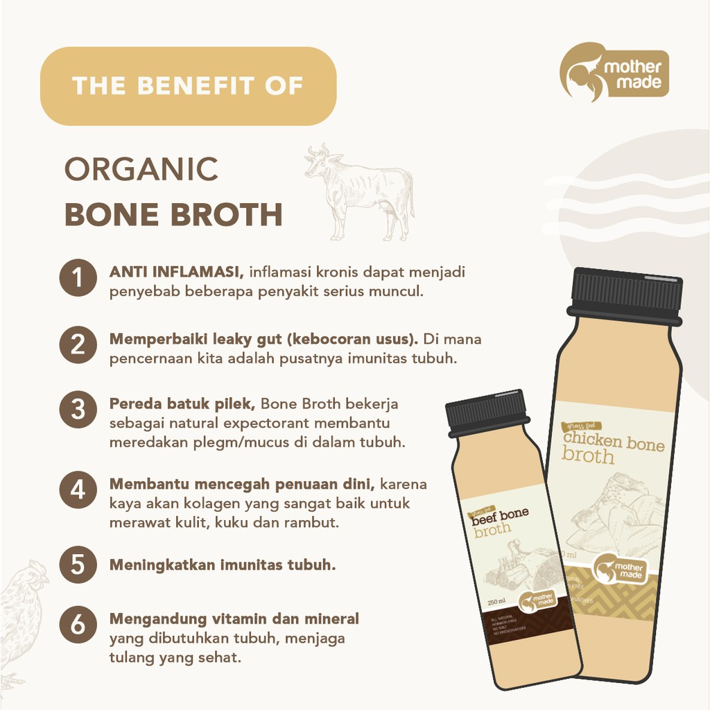 

Grass-Fed Beef Bone Broth - Kaldu Tulang Sapi MPASI (2x250ml)