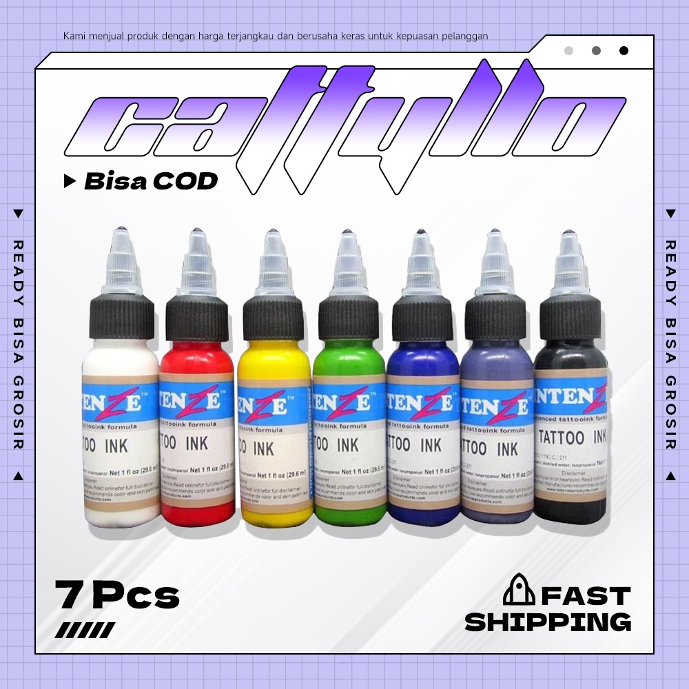 7 Warna/set Tinta Profesional Tato Tinta Tattoo Tinta Set Pigmen Tinta Tato Permanen