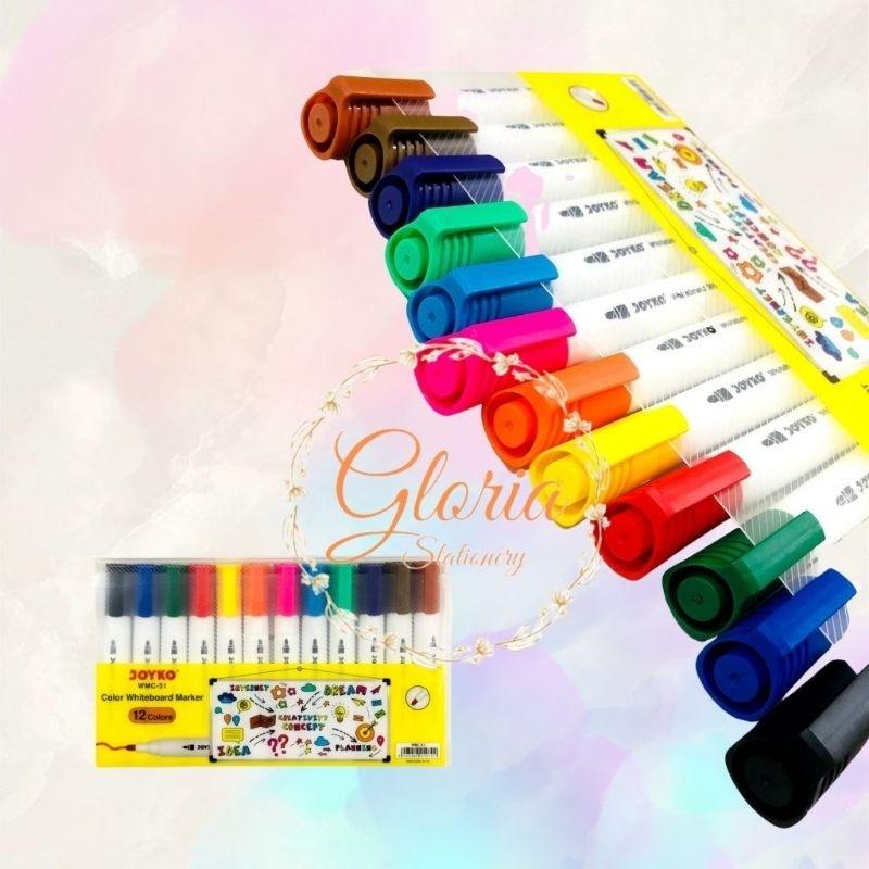 

Joyko whiteboard color marker WMC 51/Spidol whiteboard 12 warna WMC 51 Joyko