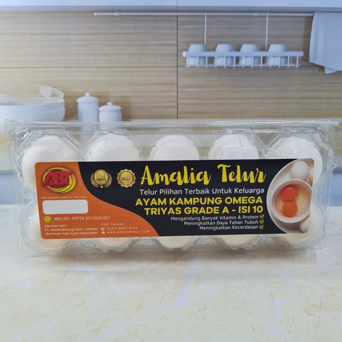 

ABT - Telur Ayam Kampung TRIYAS OMEGA Grade A PREMIUM Garansi Segar 10 Butir bebas Salmonella dan