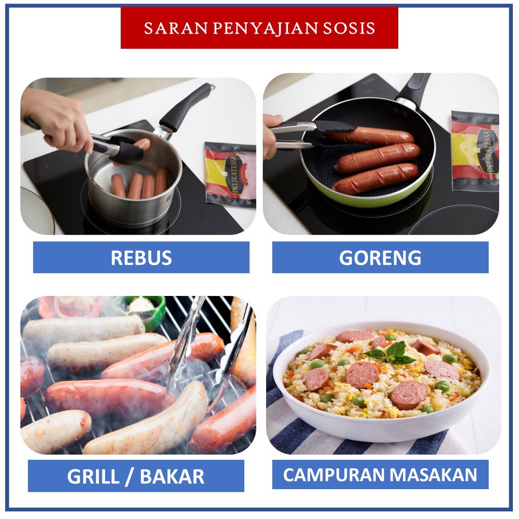 

Delikatessa Chicken Breakfast CC 300 gr Sosis Ayam Sarapan Hotel Horeca Halal