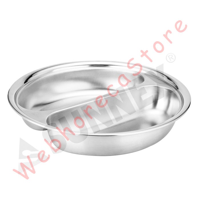 Promo Sunnex Insert Round Food Pan 2X2.5L/ Prasmanan Stainless 36Cm Sekat