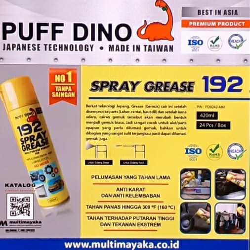 Pelumas Gemuk /Spray Gemuk PUFF DINO 192 / Spray Grease 192 / 420ml