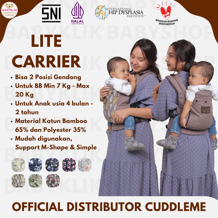 CuddleMe Lite Carrier SSC Ringan Gendongan Bayi M-Shape Cuddle Me
