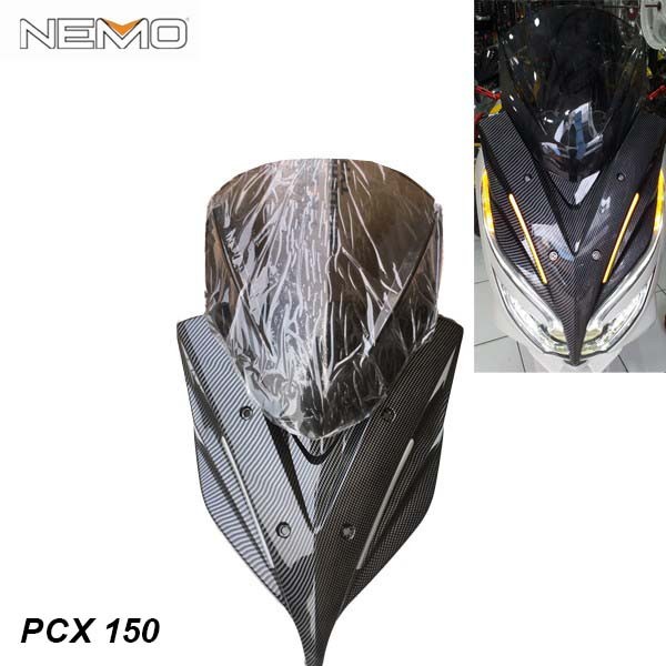 Set Body Tameng Windshield Winsil Honda PCX New Carbon