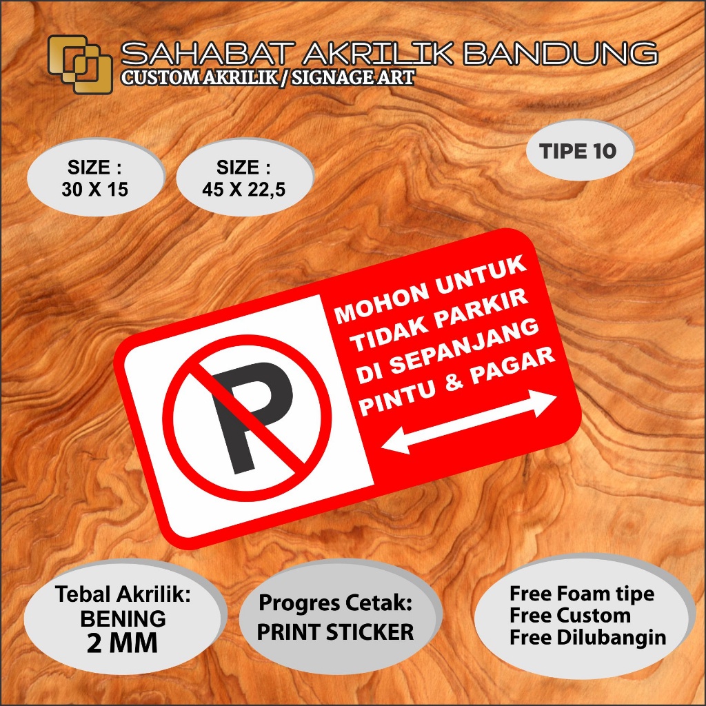 

AKRILIK DILARANG PARKIR TIPE 10 AKRILIK CUSTOM SIGNAGE